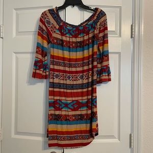 Scully Off Shoulder Bell Sleeve Dress L